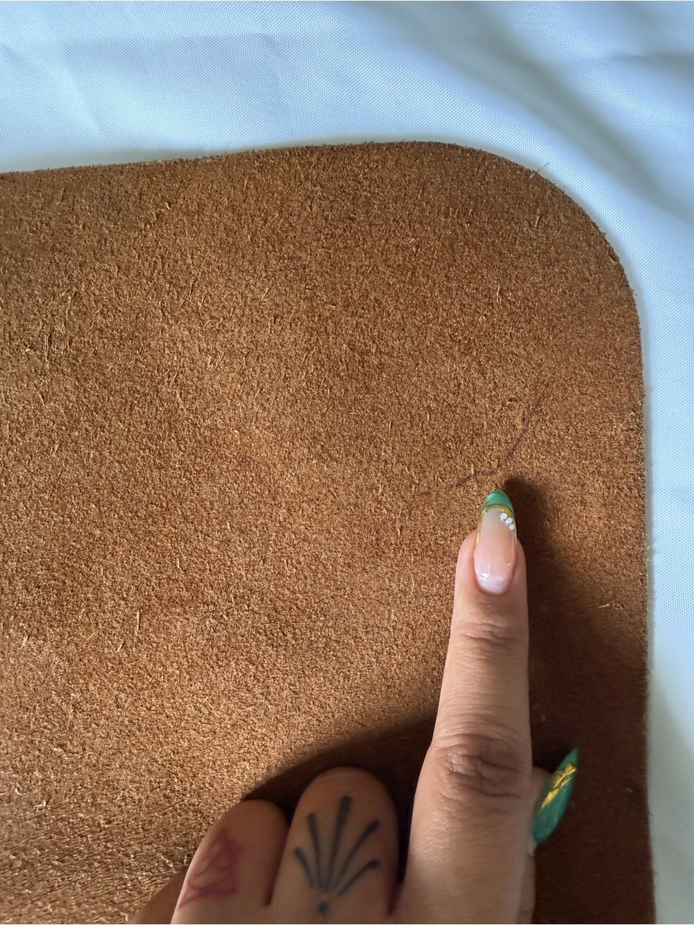 Go Forth Goods Small Kindle leather satchel in saddle (no crossbody strap) - Picture 7 of 13